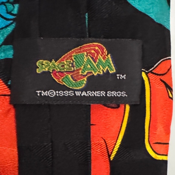 Vintage Warner Bros. Space Jam 1996 Cartoon Character Tie - Black and Blue - Picture 2 of 5